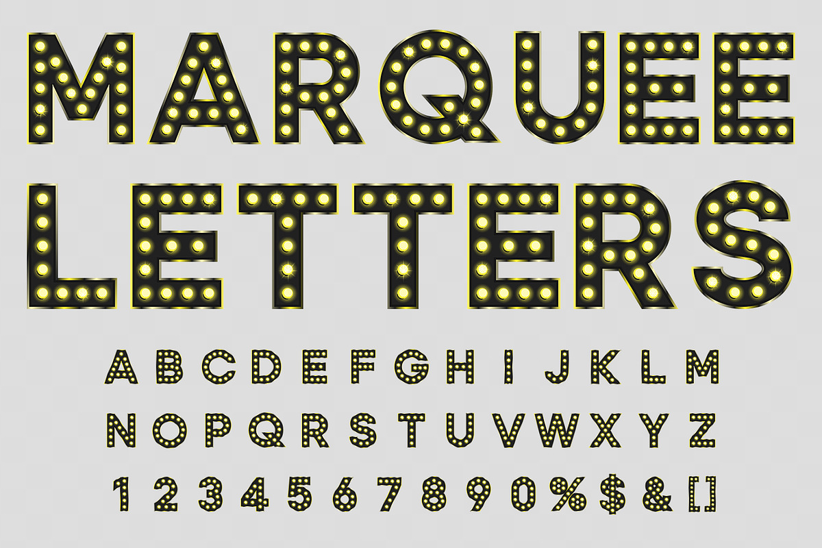 Black marquee letters PNG EPS, an Object Graphic by MariiaVD (Photo 2 of 5)