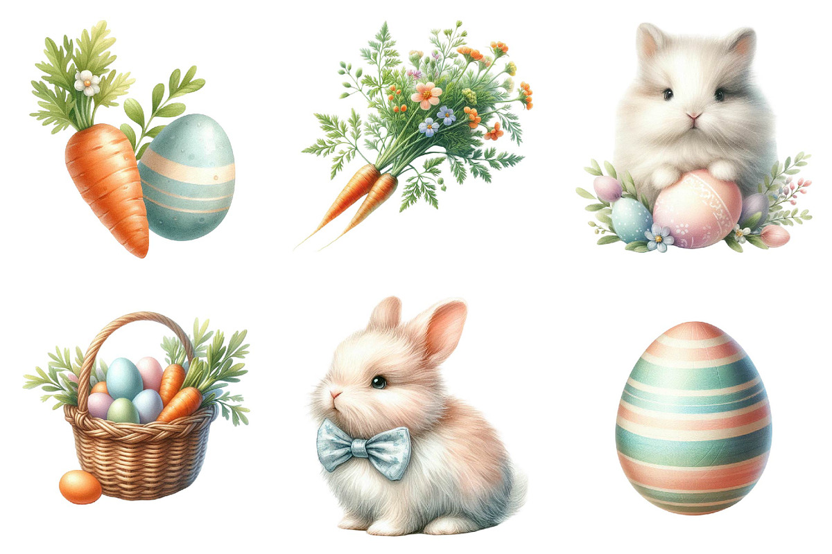 Easter Bunny Clipart, an Illustration by DreamPrint404 (Photo 3 of 6)
