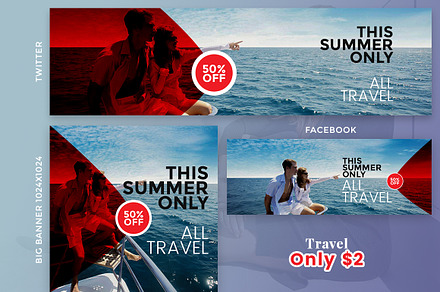 Travel Social Banner, a Templates & Theme by Smashing_Studio
