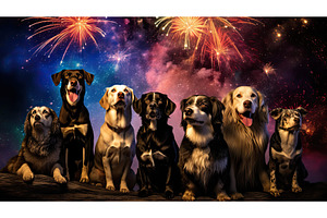 fear dogs fireworks ai generated, a Nature Photo by pikepicture