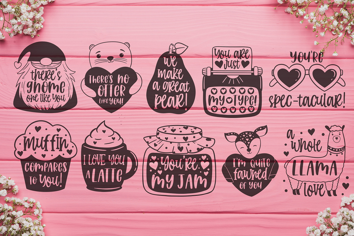 Valentine Pun designs bundle, an Illustration by Brushed Rose (Photo 6 of 6)