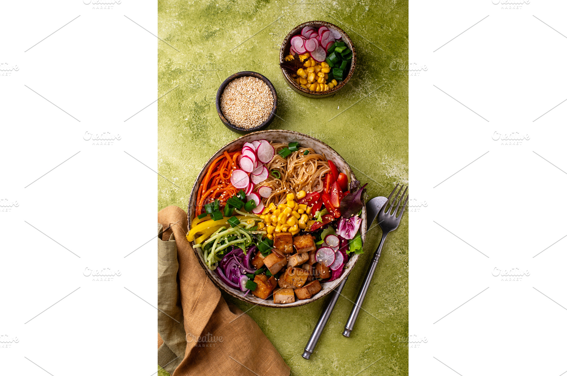 Vegan healthy poke bowl with tofu, a Food & Drink Photo by Yulia Furman