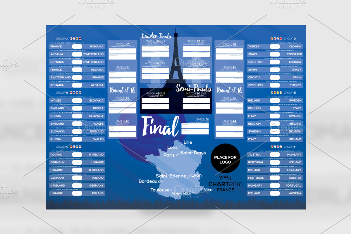 2020 European Championship WallChart, a Poster Template by RussGFX (Photo 4 of 6)