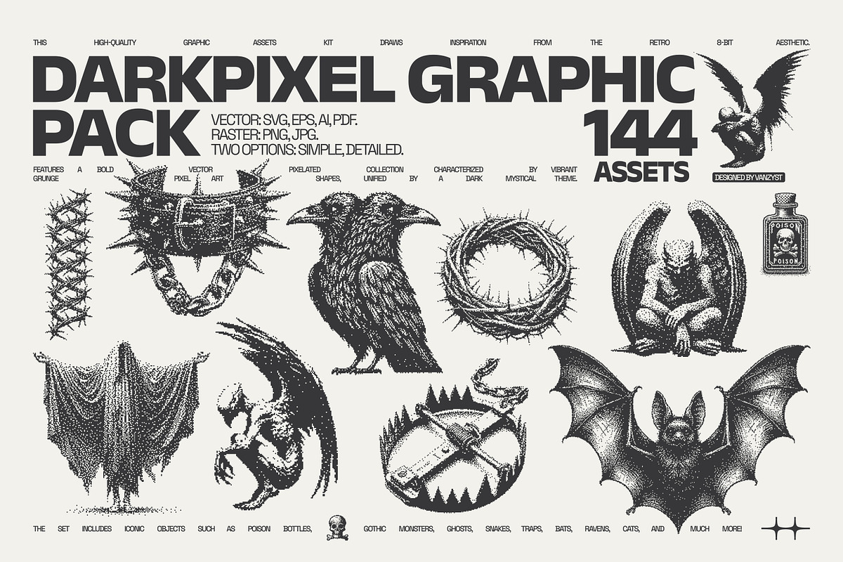 144 DarkPixel Graphic Pack, a Graphic by Vanzyst (Photo 1 of 8)