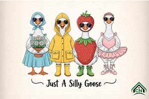 Just A Silly Goose PNG, an Illustration by Craft Nest