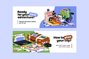 Baggage for travel set, banners, an Object Illustration by PaperTrident (Thumbnail 11 of 11)