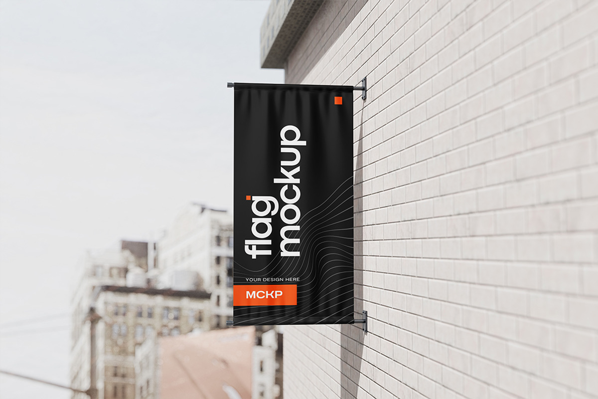 Vertical Building Flag Mockup, a Mockup by Pixie Creative (Photo 3 of 4)