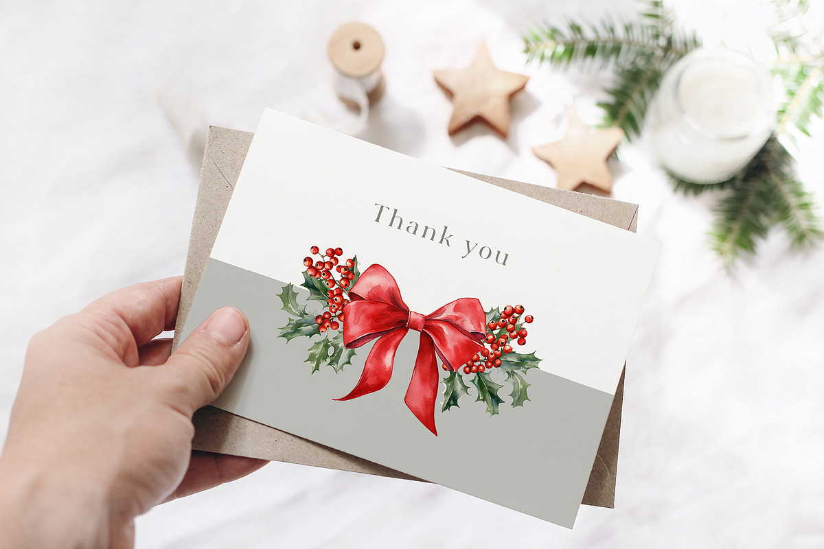 Christmas watercolor floral set, a Seasonal Illustration by Tabita's shop (Photo 16 of 16)