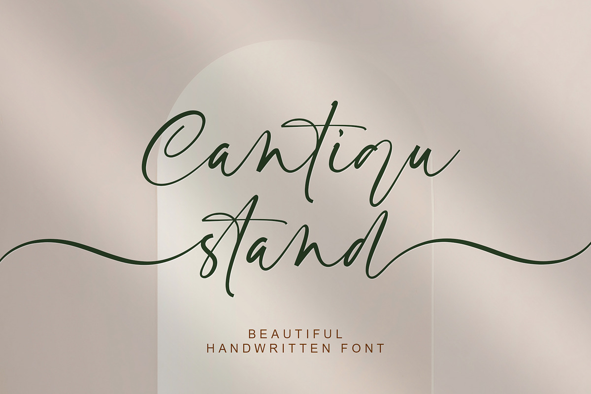 Cantiqu Stand | Handwritten Font, a Script Font by Lemonthe (Photo 1 of 6)