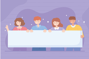 people big placard, a Person Illustration by studiogstock