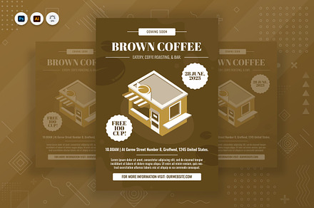 Brown Coffee Shop Poster, a Poster Template by Fannan Studio