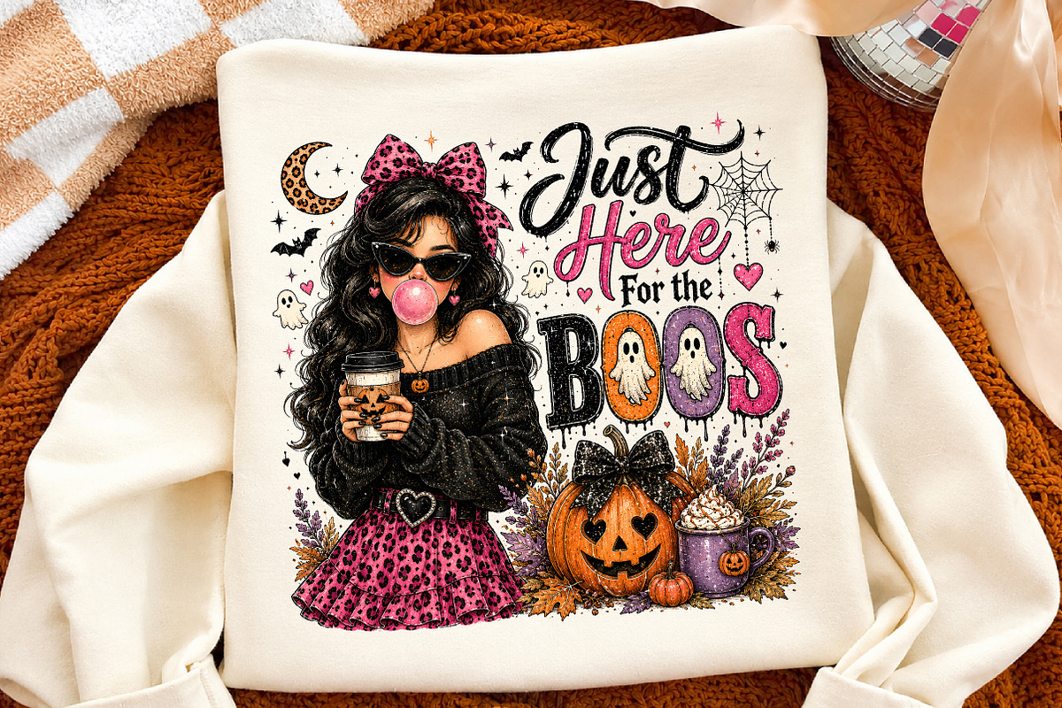 Halloween Humor Just Here For the, a Seasonal Illustration by Libby Wishes (Photo 3 of 3)