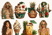 Watercolor Tropical Beach Girl, a Person Illustration by BusyDaydesign (Thumbnail 5 of 9)