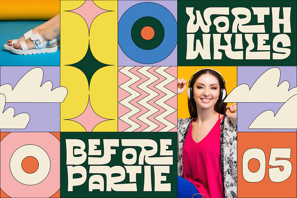 Kosnat Trunks Retro Display Typeface, a Sans Serif Font by alit design (Photo 4 of 20)
