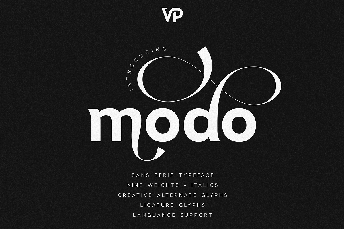 Modo – Modern Sans Serif Typeface, a Sans Serif Font by VP Fonts (Photo 1 of 29)