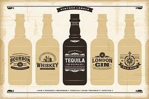 Vintage Alcohol Labels Collection