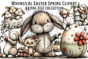 Whimsical Easter Spring Clipart, an Illustration by Dream Creation