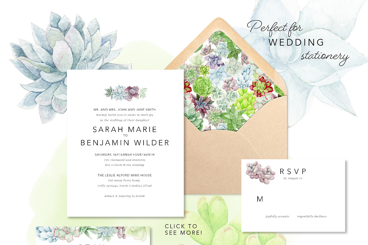 Watercolor Succulent Illustrations, an Illustration by One and Only Paper (Photo 2 of 6)