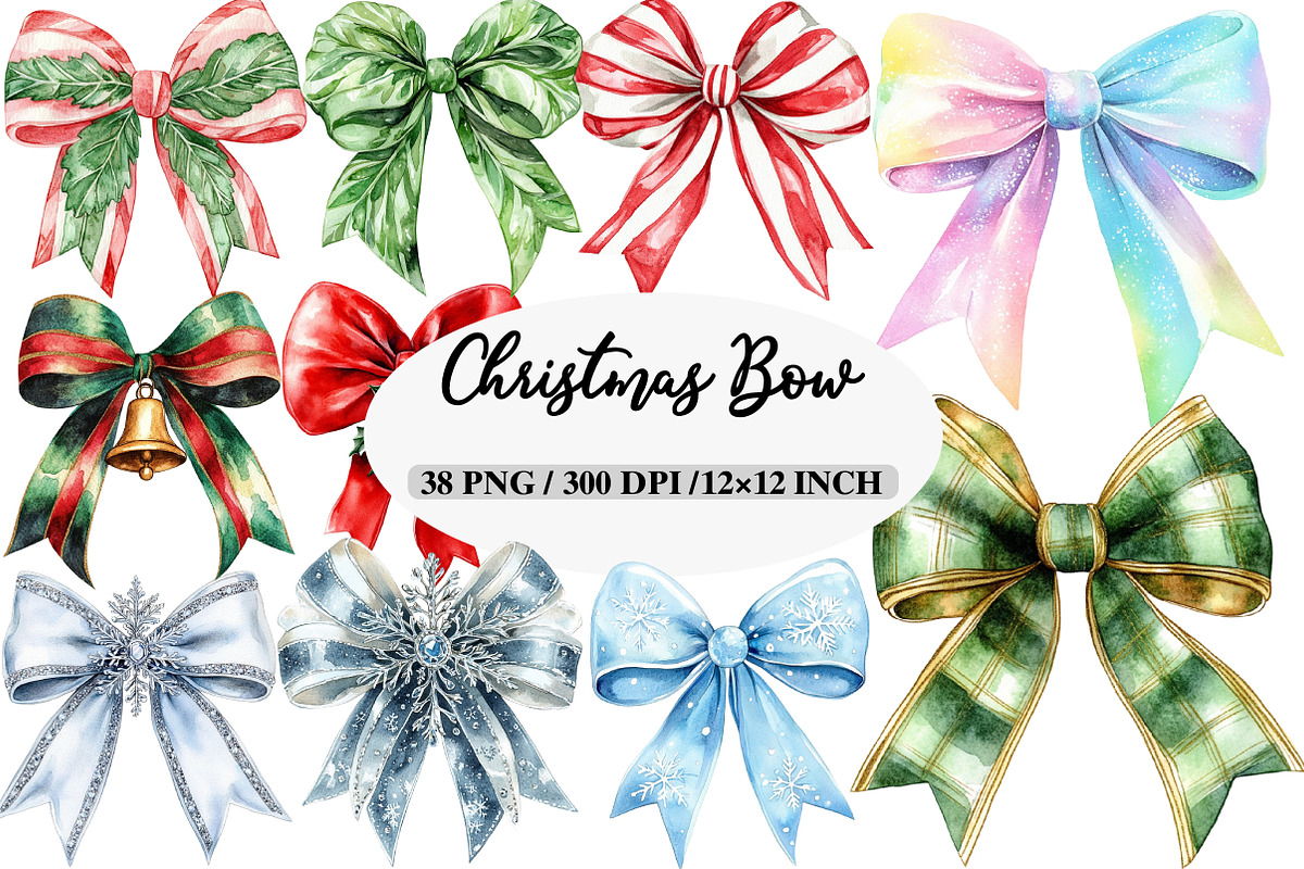 Christmas Bow Sublimation Bundle, an Illustration by Daily.Designs (Photo 1 of 5)