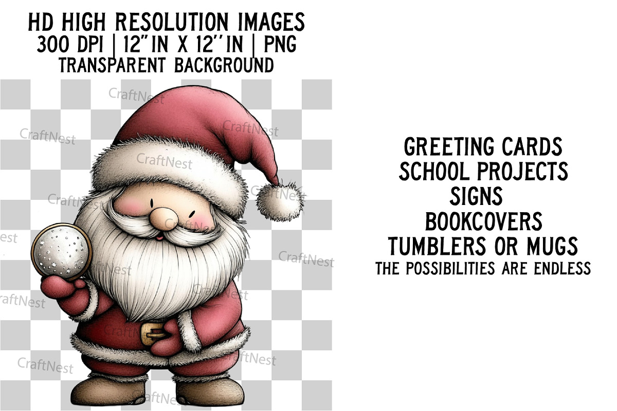 Retro Santa Clipart, an Illustration by Craft Nest (Photo 2 of 6)