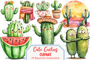 Cactus Doodle Sublimation Clipart, an Illustration by OK Design (Thumbnail 1 of 5)