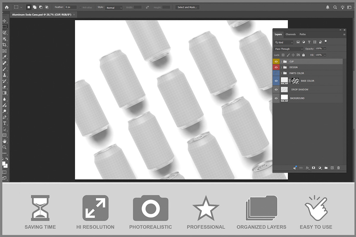 Aluminum Soda Cans PSD, an Advertising Mockup by Bruno's Shop (Photo 2 of 3)