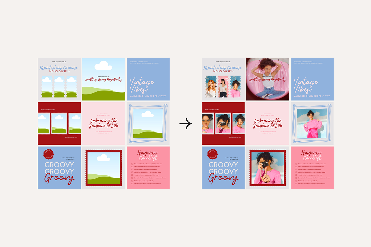 Retro & Bold Social Media Kit Canva preview 7