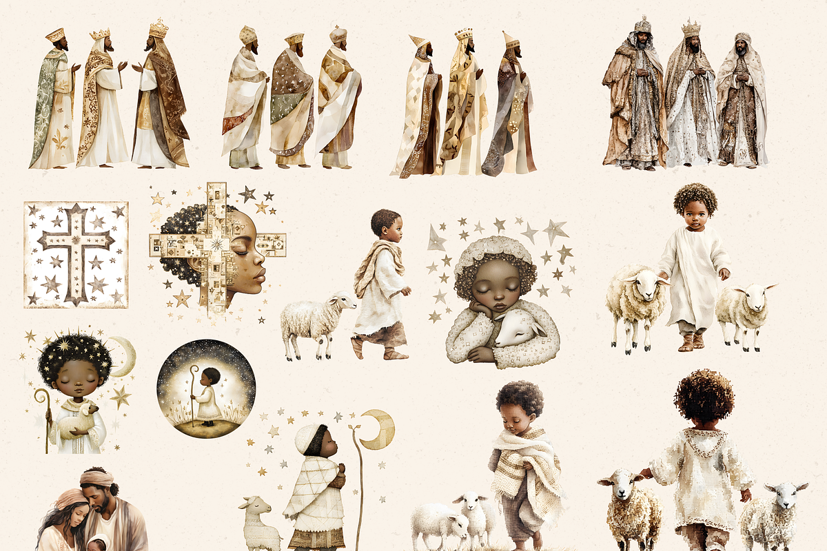 NEUTRAL NATIVITY CLIPART PACK, a Person Illustration by Daring Digies (Photo 2 of 9)