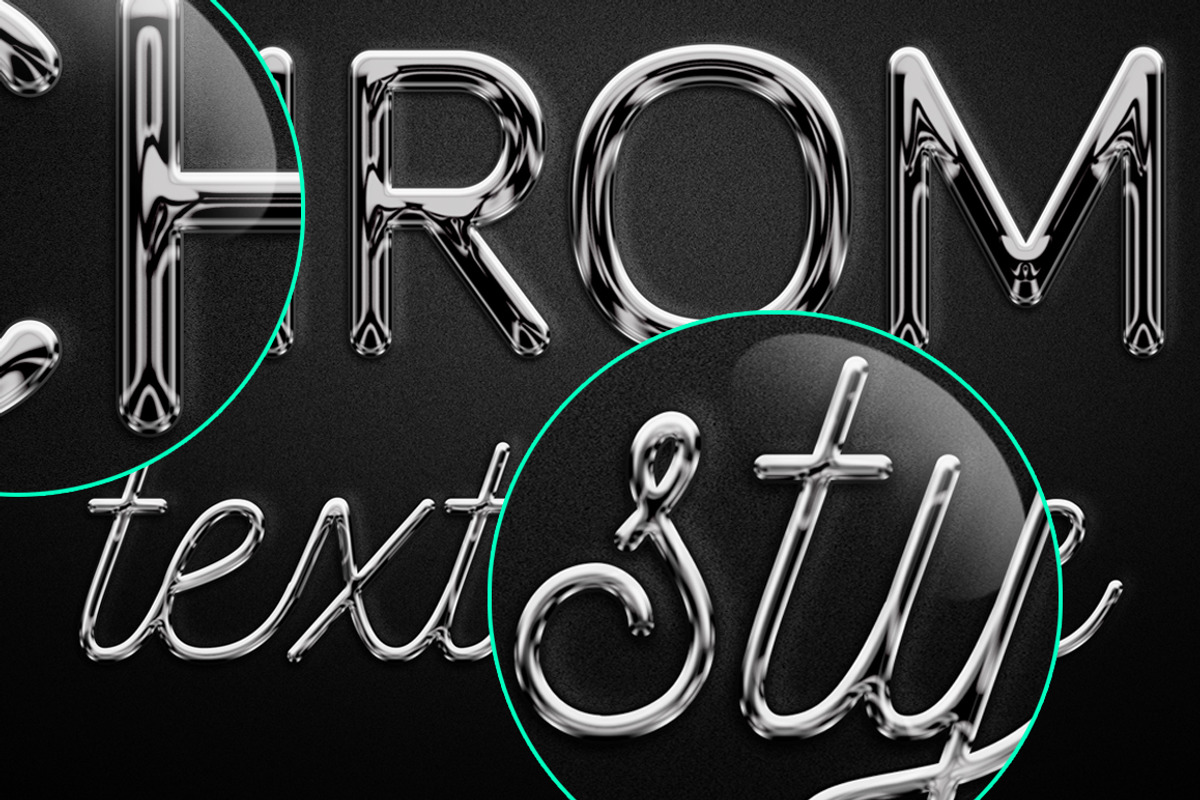 Chrome text effect, a Product Mockup by Evlogiev Studio (Photo 2 of 4)