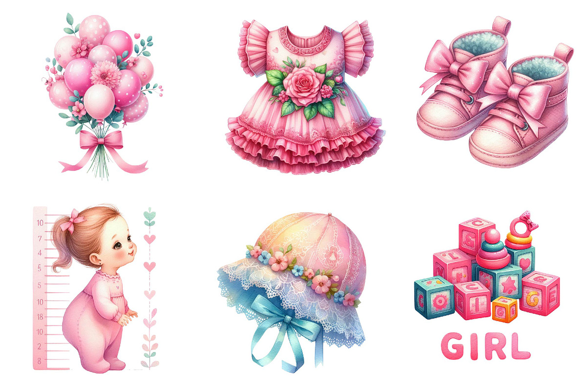 Pink Baby Girl Nursery Clipart, an Icon by Dream Creation (Photo 5 of 6)