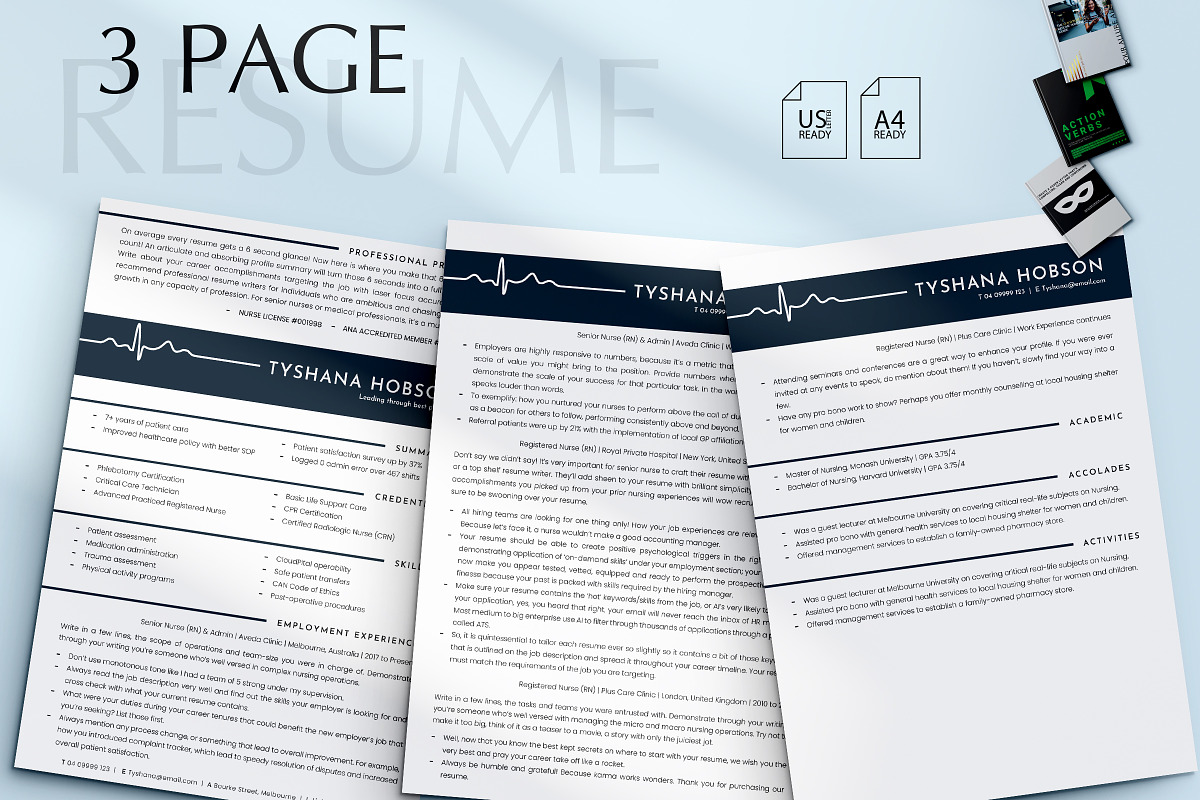 Modern Nurse Resume Template Word, a Resume Template by Career Canvas (Photo 3 of 11)