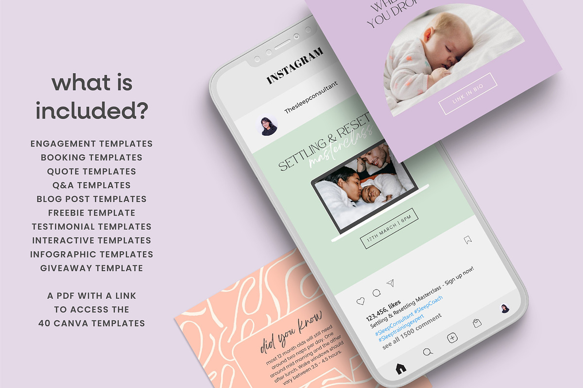Sleep Consultant Instagram Templates, a Social Media Template by Templatez.Co (Photo 6 of 6)