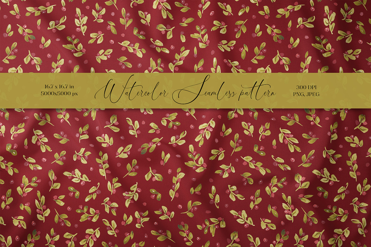 Christmas mistletoe pattern, a Pattern Graphic by SirenaArt (Photo 1 of 12)