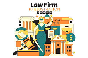 10 Law Firm Services Illustration, a Finance Illustration by denayunebgt
