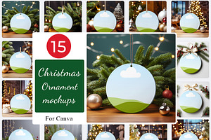 Christmas Ornament Mockups for Canva, a Merchandise Mockup by NoemieDesigns