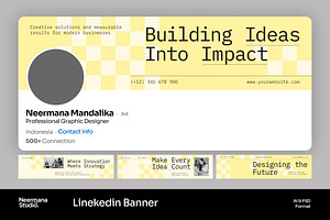 Yellow Minimal Linkedin Banner, a Social Media Template by Neermana