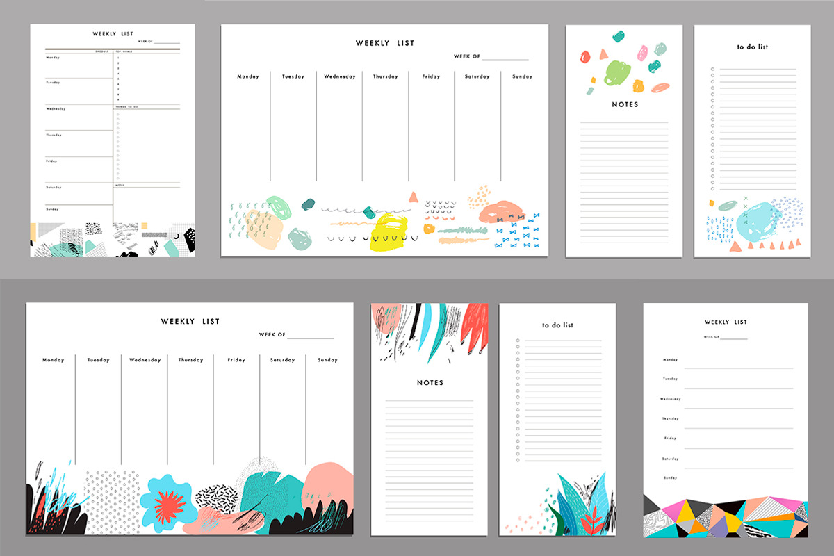 Weekly Planners. EPS & JPEG, a Stationery Template by Lera Efremova (Photo 4 of 10)
