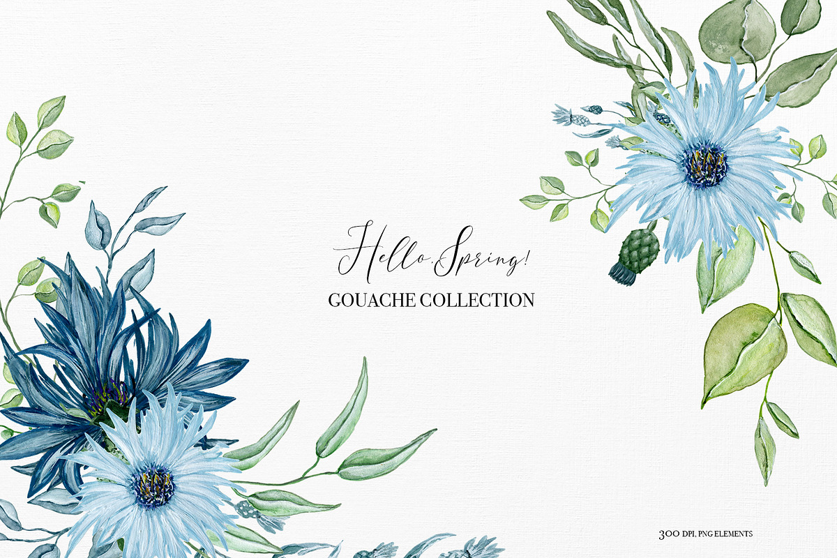 Hello spring - Gouache collection, an Illustration by SketchCliparts (Photo 1 of 7)