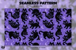 Cat Halloween - Pattern Background