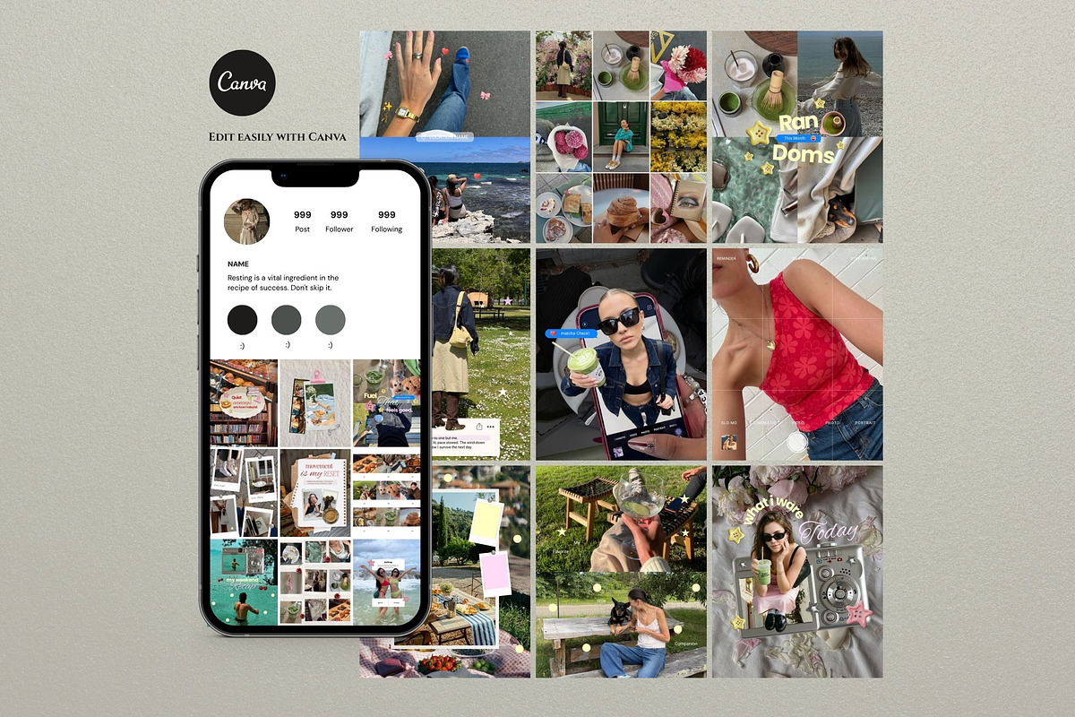 Neutral Scrapbook Creator Bundle, a Social Media Template by Pani Temp. (Photo 3 of 14)
