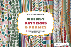 Whimsy Patterns & Frames, a Background Graphic by Molly art