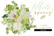 White Bouquets&Wreaths in watercolor, an Illustration by watercolorwild.graphics (Thumbnail 2 of 14)