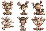 Quirky Christmas Reindeer Clipart, an Illustration by Craft Nest (Thumbnail 7 of 11)