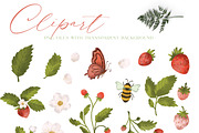 Woodland strawberry illustration, a Pattern Graphic by Yelloo Fish (Thumbnail 2 of 10)