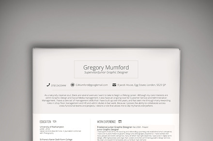 August CV/Resume (PSD + WORD DOC)