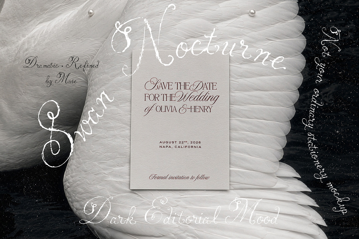 Swan Nocturne Editorial Mockups, an Advertising Mockup by Muse Mockups (Photo 1 of 12)
