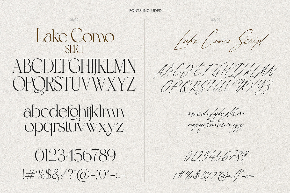 Lake Como Font Duo - Serif & Script, a Handwritten Font by AndrewPixelType