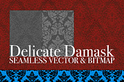 Vector/Bitmap Damask Seamless Tiles, a Pattern Graphic by Penina (Thumbnail 1 of 3)
