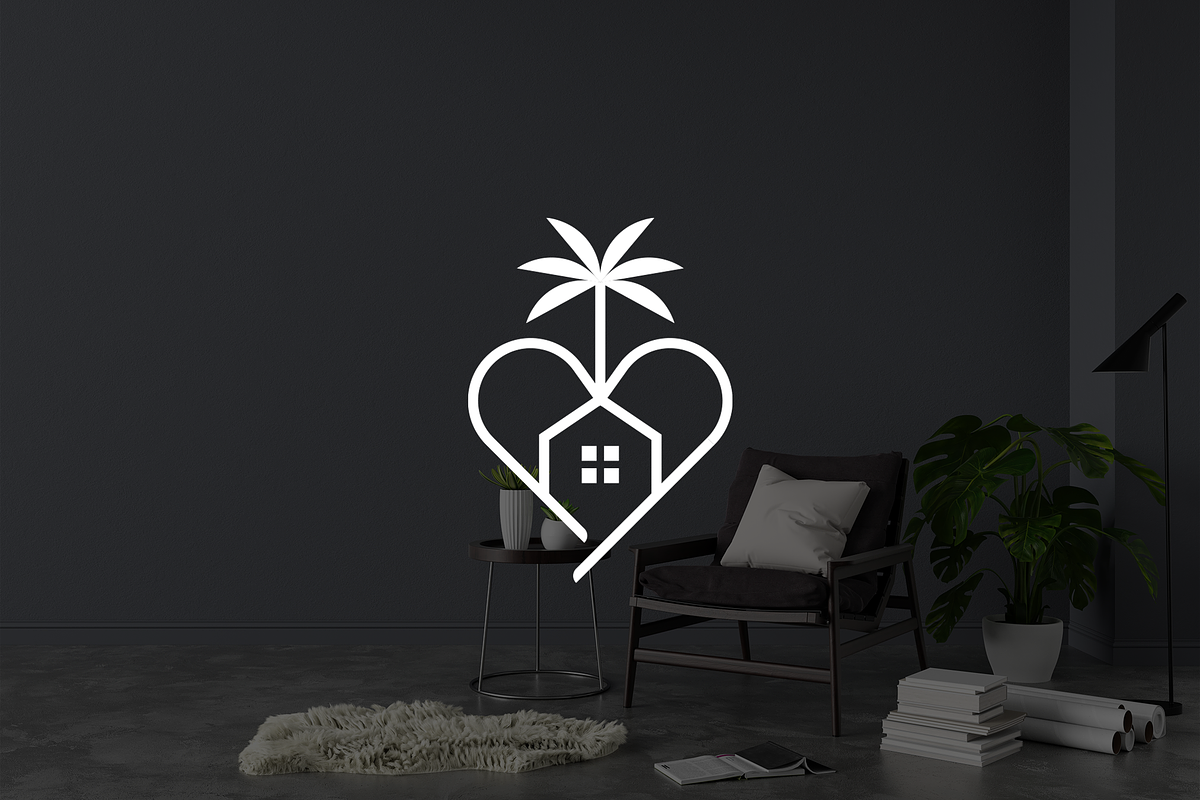 Minimalist Love House with Palm Logo, a Branding & Logo Template by Luxury Logos (Photo 2 of 4)