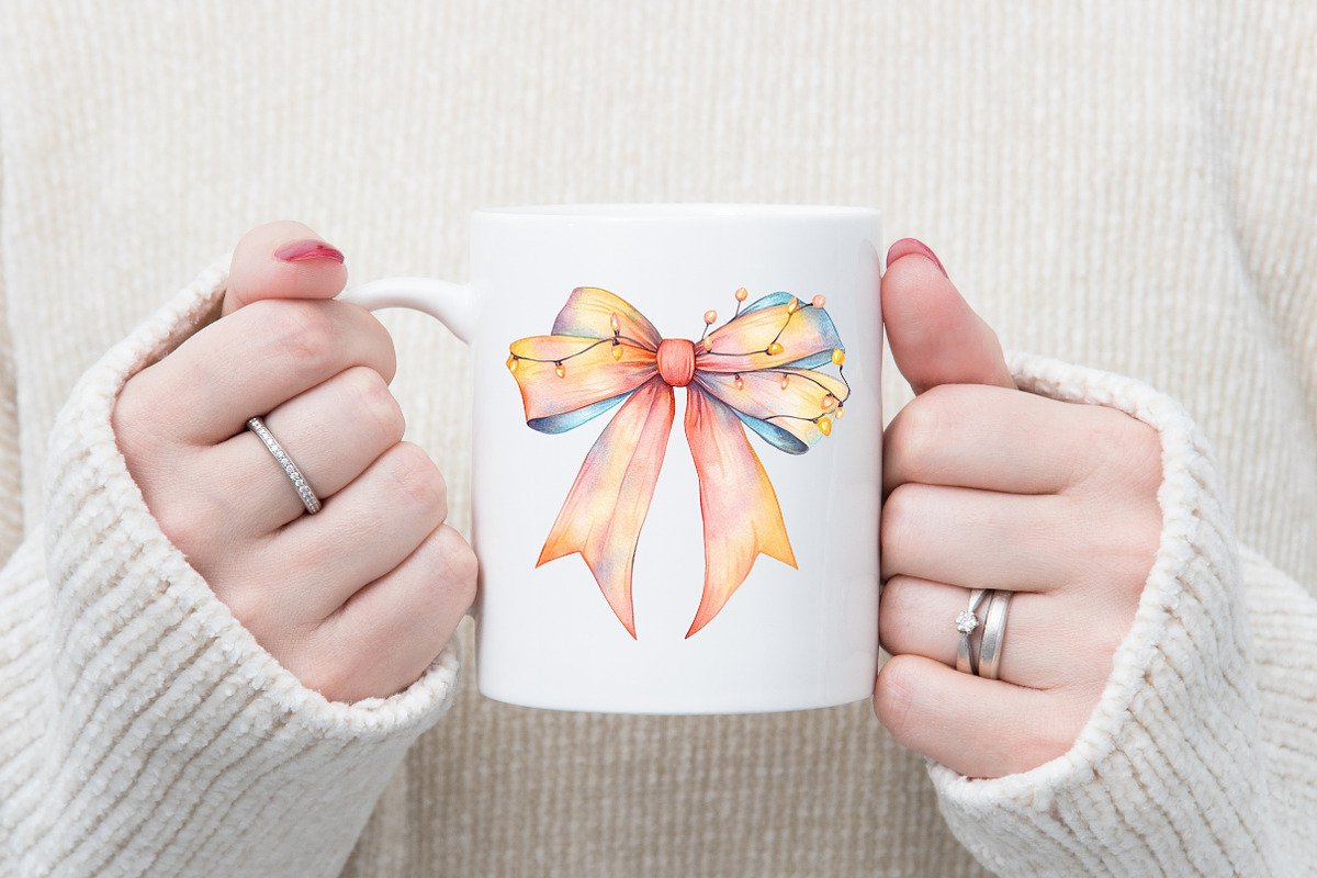 Christmas Light Coquette Bow PNG, an Illustration by designcity5 (Photo 5 of 5)